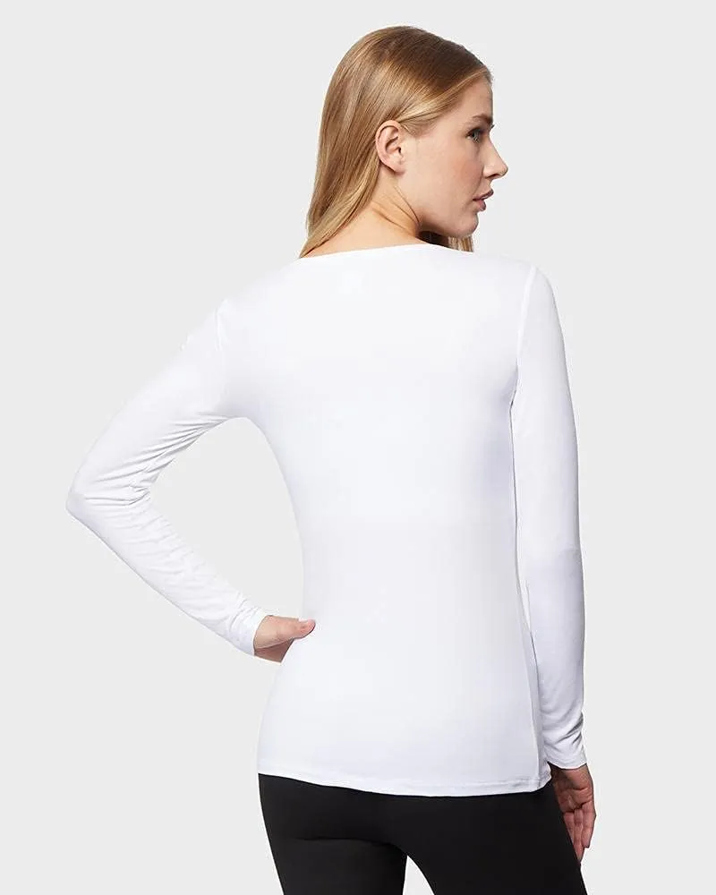 32 Degrees Heat Womens Ultra Soft Thermal Lightweight Baselayer Scoop Neck Long Sleeve Top