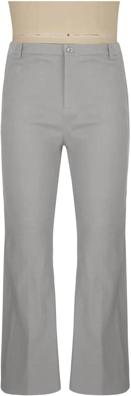 70s Disco Pants for Men Mens Bell Bottom Dress Pants Stylish Dancing Stage Performance Pants Flat Front Stretch Pants