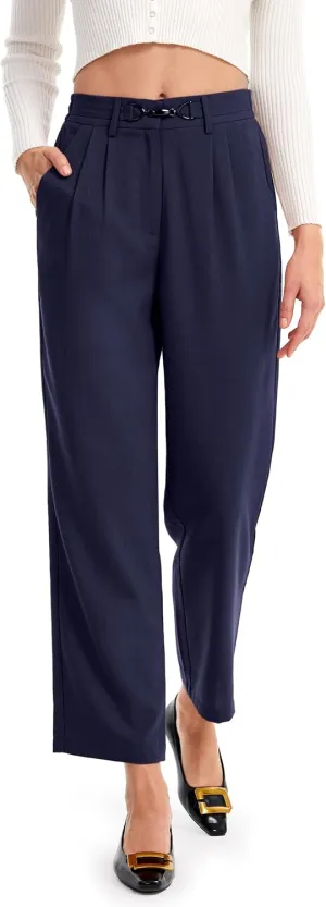 AFITNE Womens Linen Wide Leg Pants High Waist Casual Loose Palazzo Pants with Pockets Flowy Lounge Work Pants 28