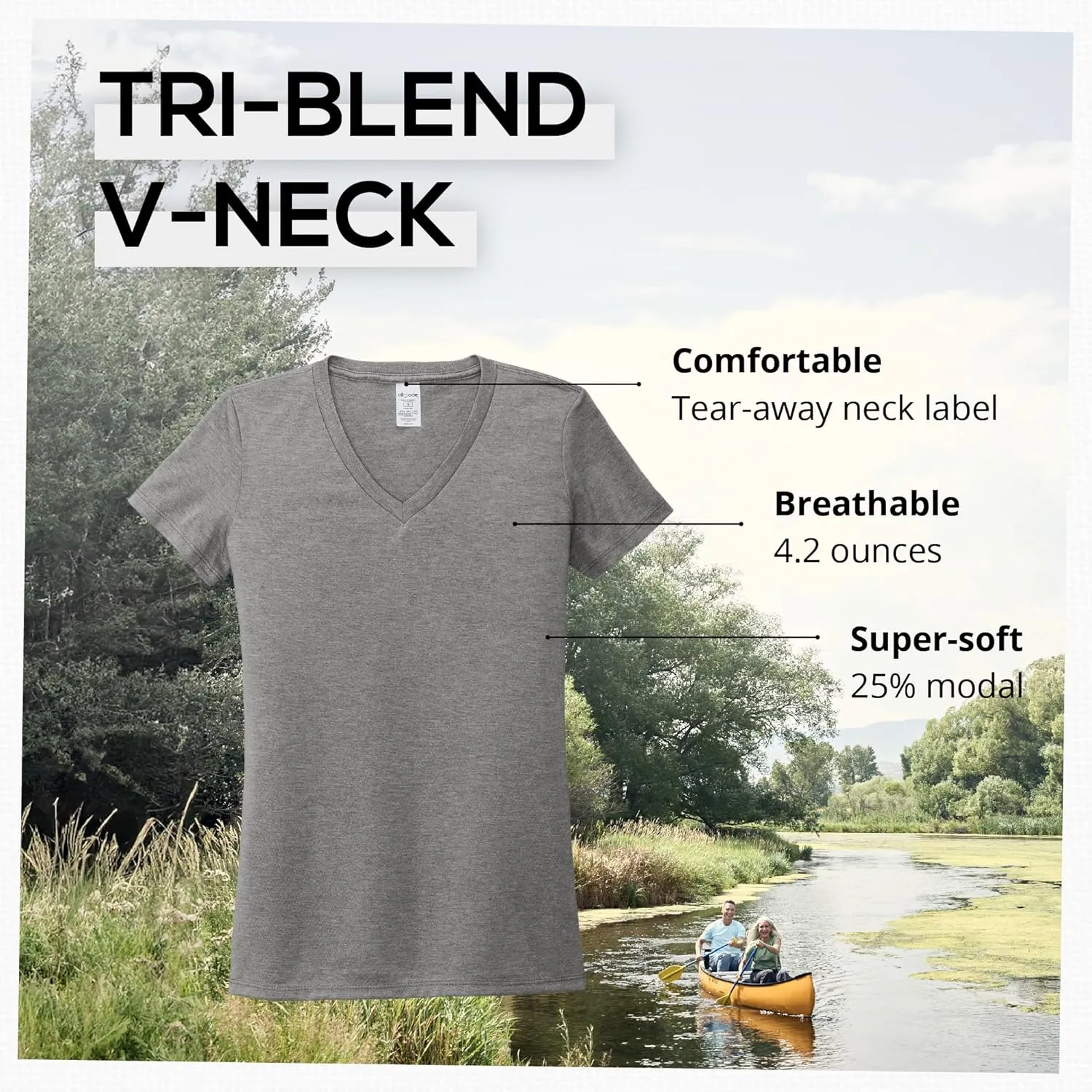 Allmade Women's Tri-Blend V-Neck T-Shirt