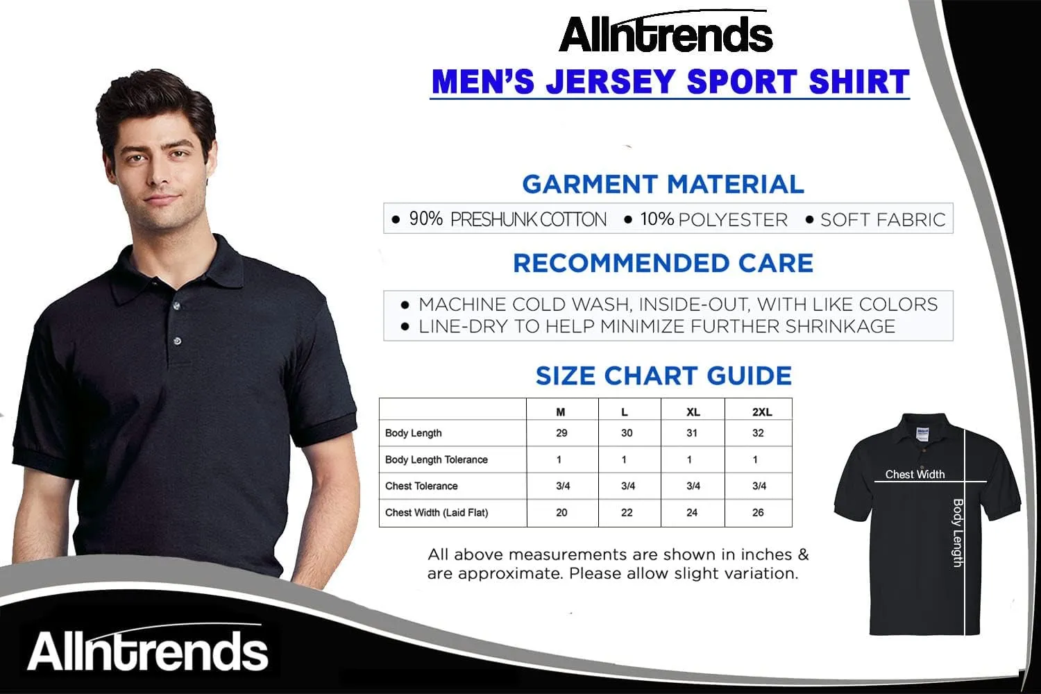 ALLNTRENDS Men's Polo T Shirt USA