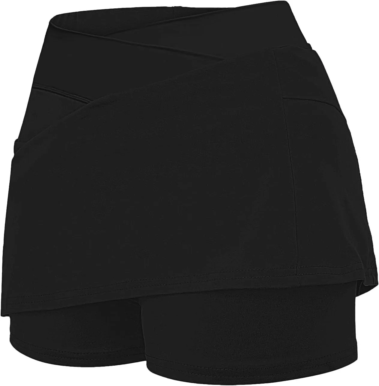 Athletic Skorts for Woman Elastic Cross Hight Waisted Tennis Yoga Shorts Skirts with Pockets Tummy Control Joggers