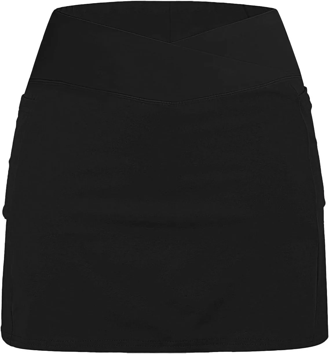 Athletic Skorts for Woman Elastic Cross Hight Waisted Tennis Yoga Shorts Skirts with Pockets Tummy Control Joggers