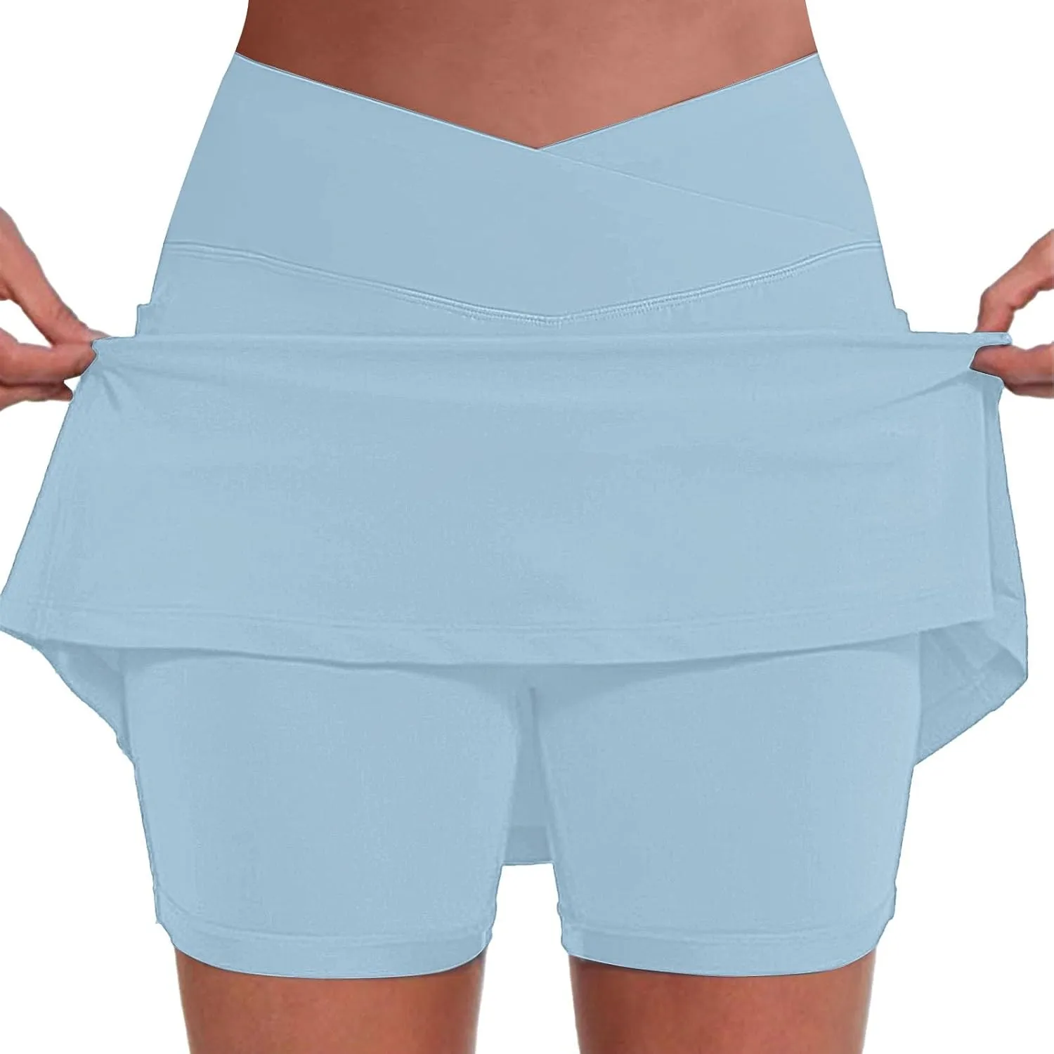 Athletic Skorts for Women Hight Waist Tummy Control Skirts Soft Elastic Shorts Tennis Yoga Skinny Casual Skort