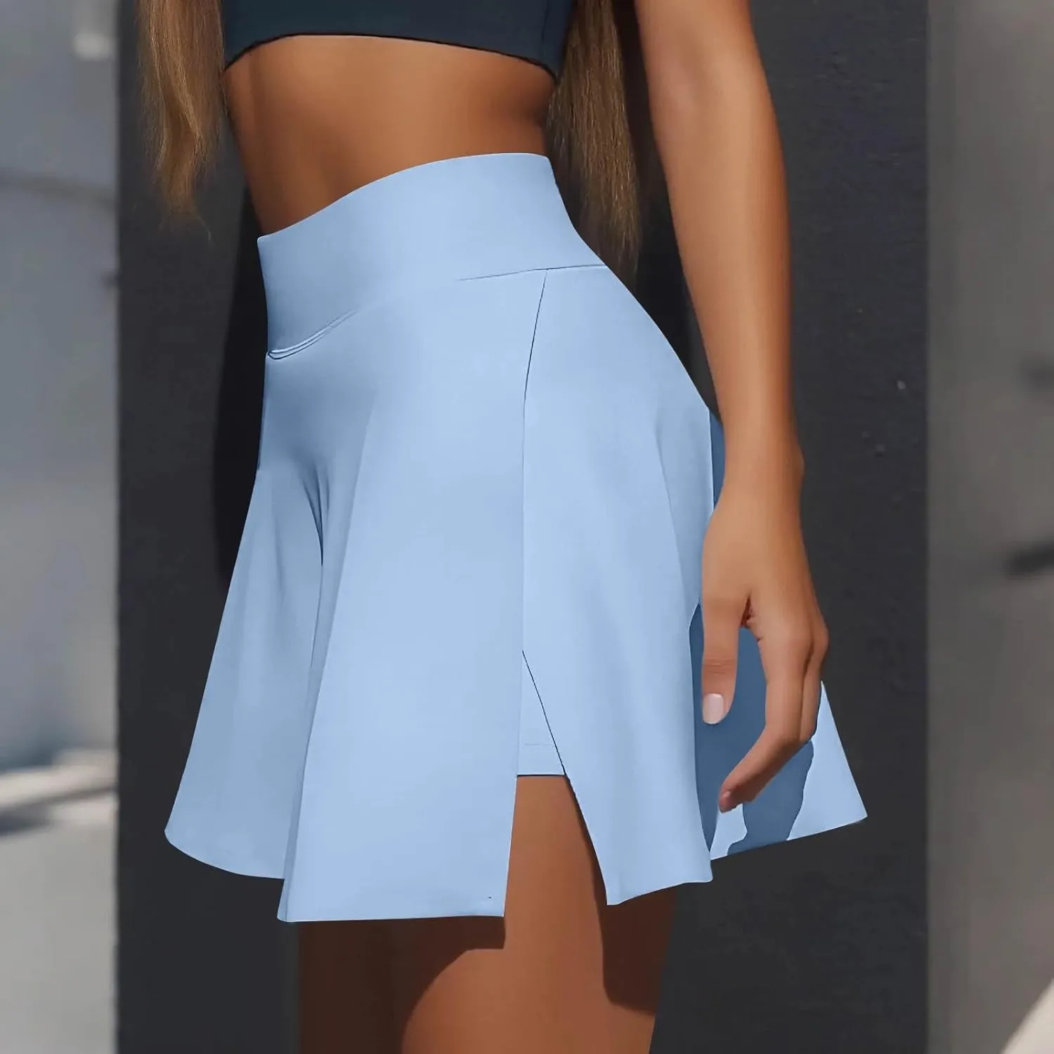 Athletic Skorts for Women Short Tennis Skirt with Shorts Underneath High Waisted Slit Mini Golf Skirts Pickleball Outfits