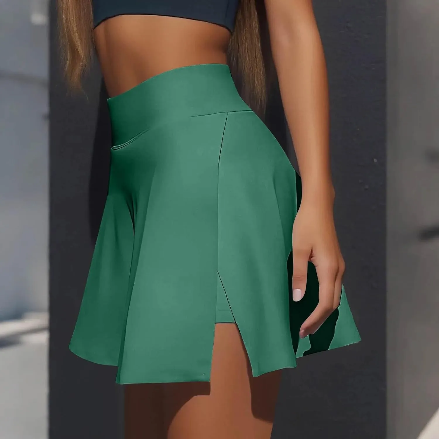 Athletic Skorts for Women Short Tennis Skirt with Shorts Underneath High Waisted Slit Mini Golf Skirts Pickleball Outfits