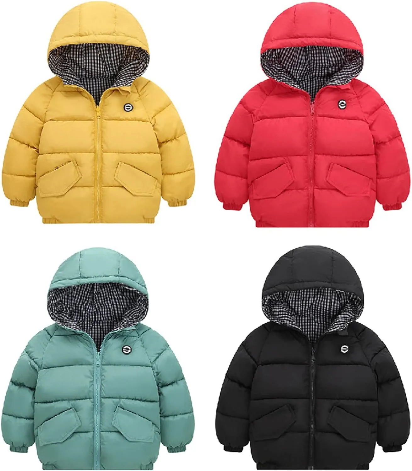 Baby Boy Girls Autumn Winter Fleece Down Coats Cotton Padded Jacket Hooded Zipper Windproof Snow Outerwear