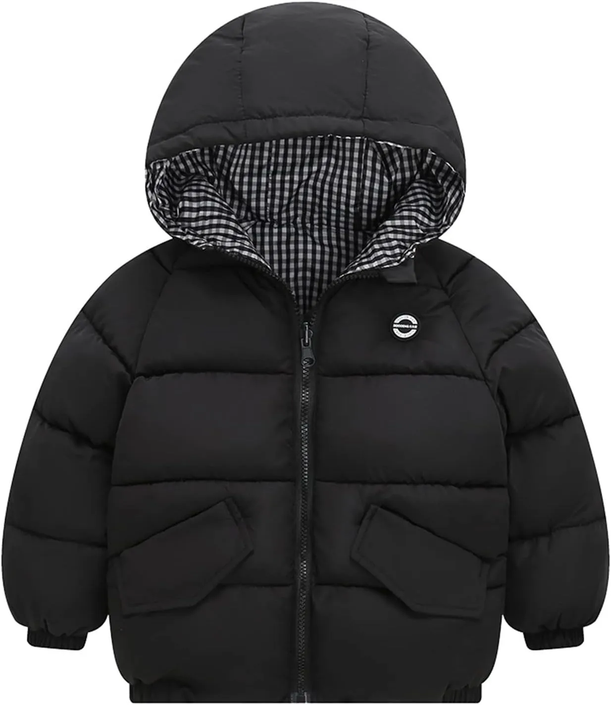 Baby Boy Girls Autumn Winter Fleece Down Coats Cotton Padded Jacket Hooded Zipper Windproof Snow Outerwear