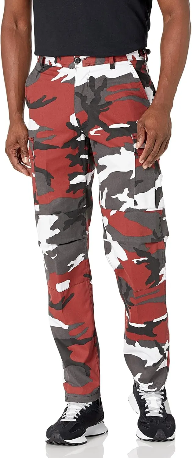 BACKBONE Mens Casual Camouflage Cargo Pants Army Military BDU Pants