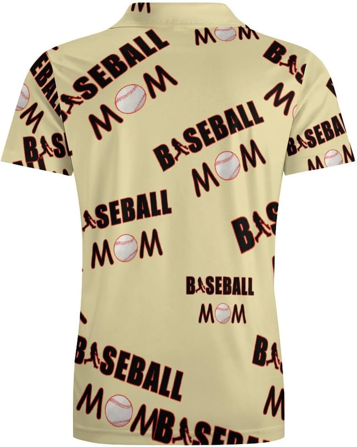 Baseball Mom Men's Polo-Shirt Regular-Fit Short Sleeve Sports Quick Dry Golf Tennis T-Shirt