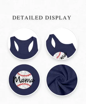 Baseball Mom Shirts Tee Baseball Tank Tops for Women Softball Mom Tank Top Casual Sleeveless Vest