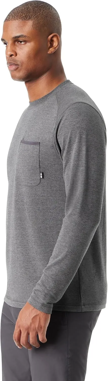 BASS OUTDOOR Men's Long Sleeve 4-Way-Stretch Quick Dry Utili-tee Shirt with Chest Patch Pocket Standard