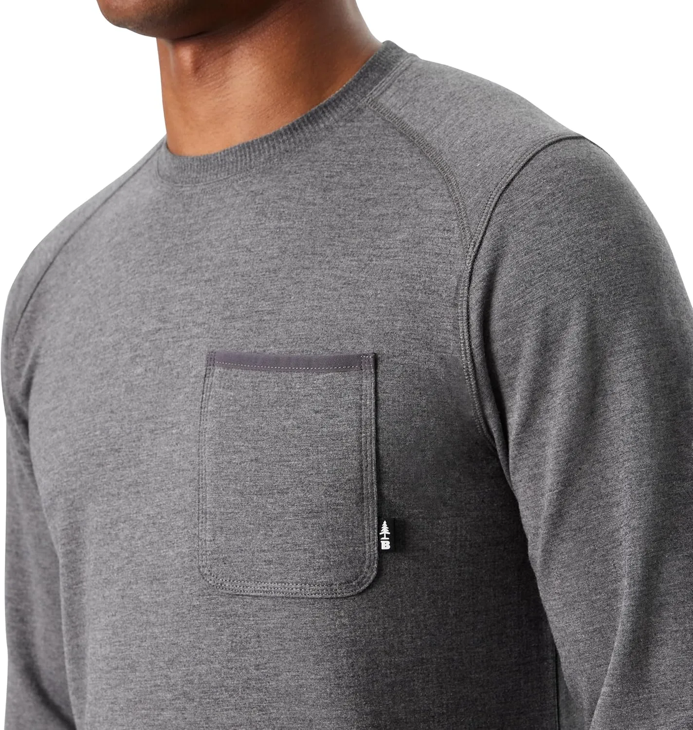 BASS OUTDOOR Men's Long Sleeve 4-Way-Stretch Quick Dry Utili-tee Shirt with Chest Patch Pocket Standard