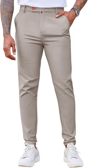 Beotyshow Men's Dress Pants Slim Fit Casual Trendy 2025 Formal Skinny Athletic Stretch Business Pant