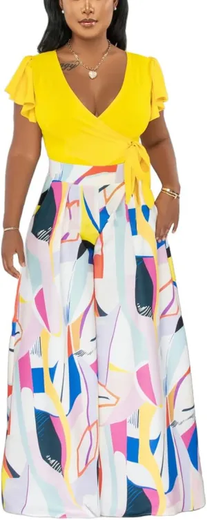 BFFBABY Womens Casual Palazzo Pants High Waist Printed Ruched Loose Flowy Lounge Wide Leg Pants (M-3XL)