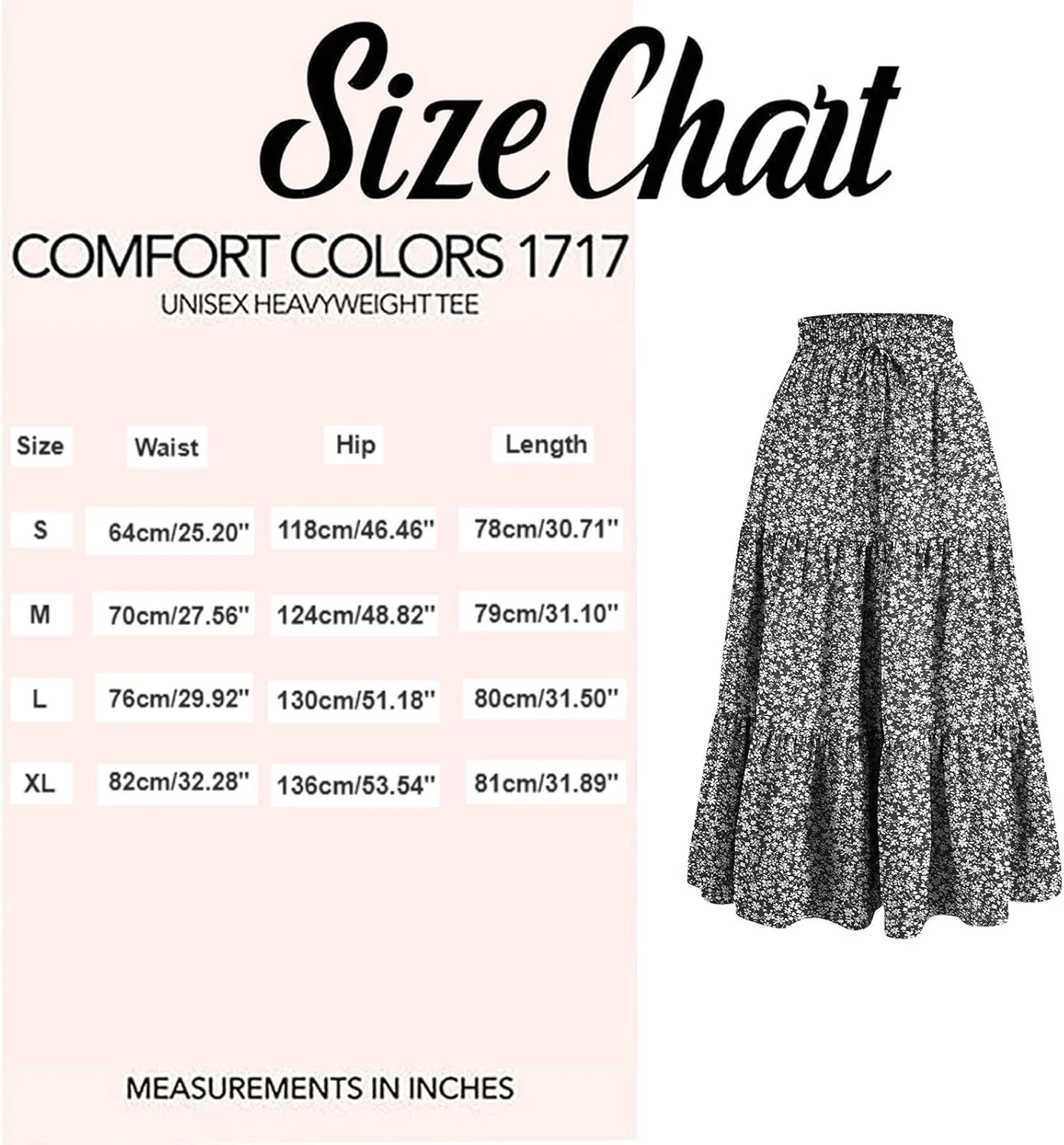 Boho Floral Maxi Skirts for Women Womens A-Line Pleated Long Skirts High Waisted Flowy Summer Dresses
