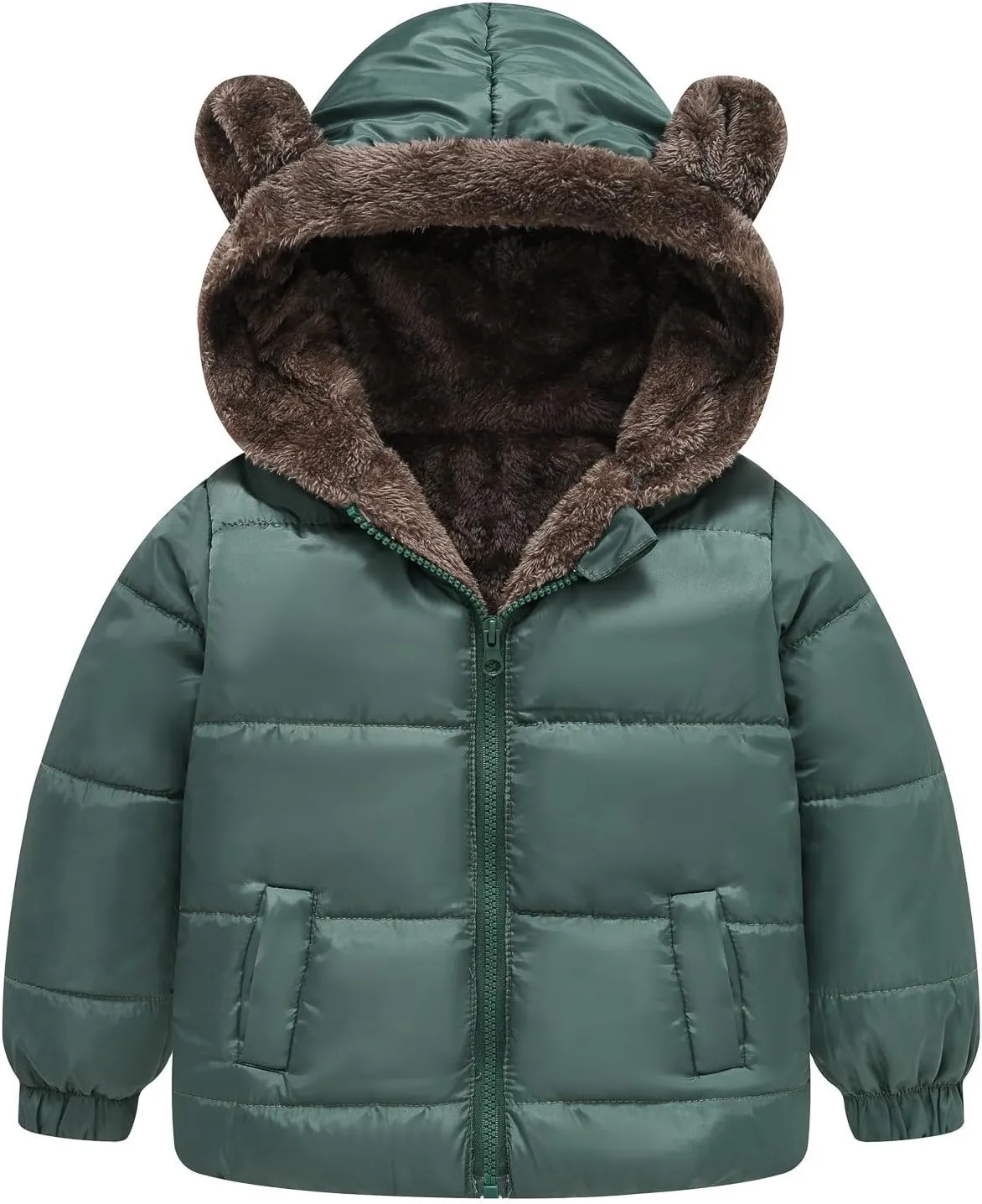 Boys and Girls Middle Children Solid Color Ears Cute Pocket Short Cotton Padded Children's Coat Boys Jackets Size 6-7