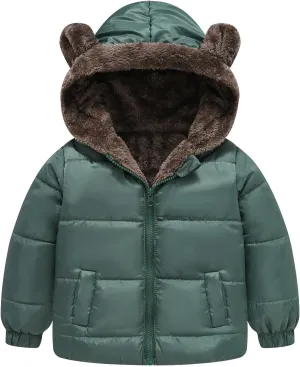 Boys and Girls Middle Children Solid Color Ears Cute Pocket Short Cotton Padded Children's Coat Boys Jackets Size 6-7