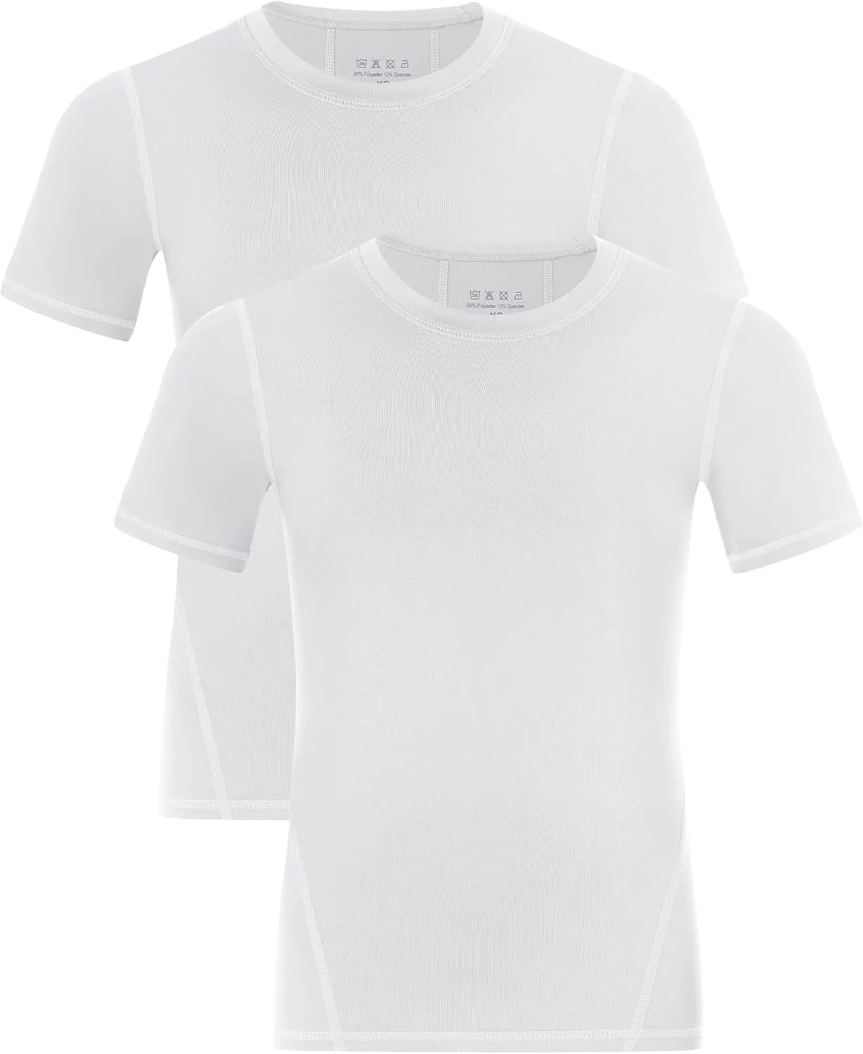 Boys Compression Shirt Short Sleeve Youth Athletic Undershirt Kids Base Layer T-Shirt for Football Basketball