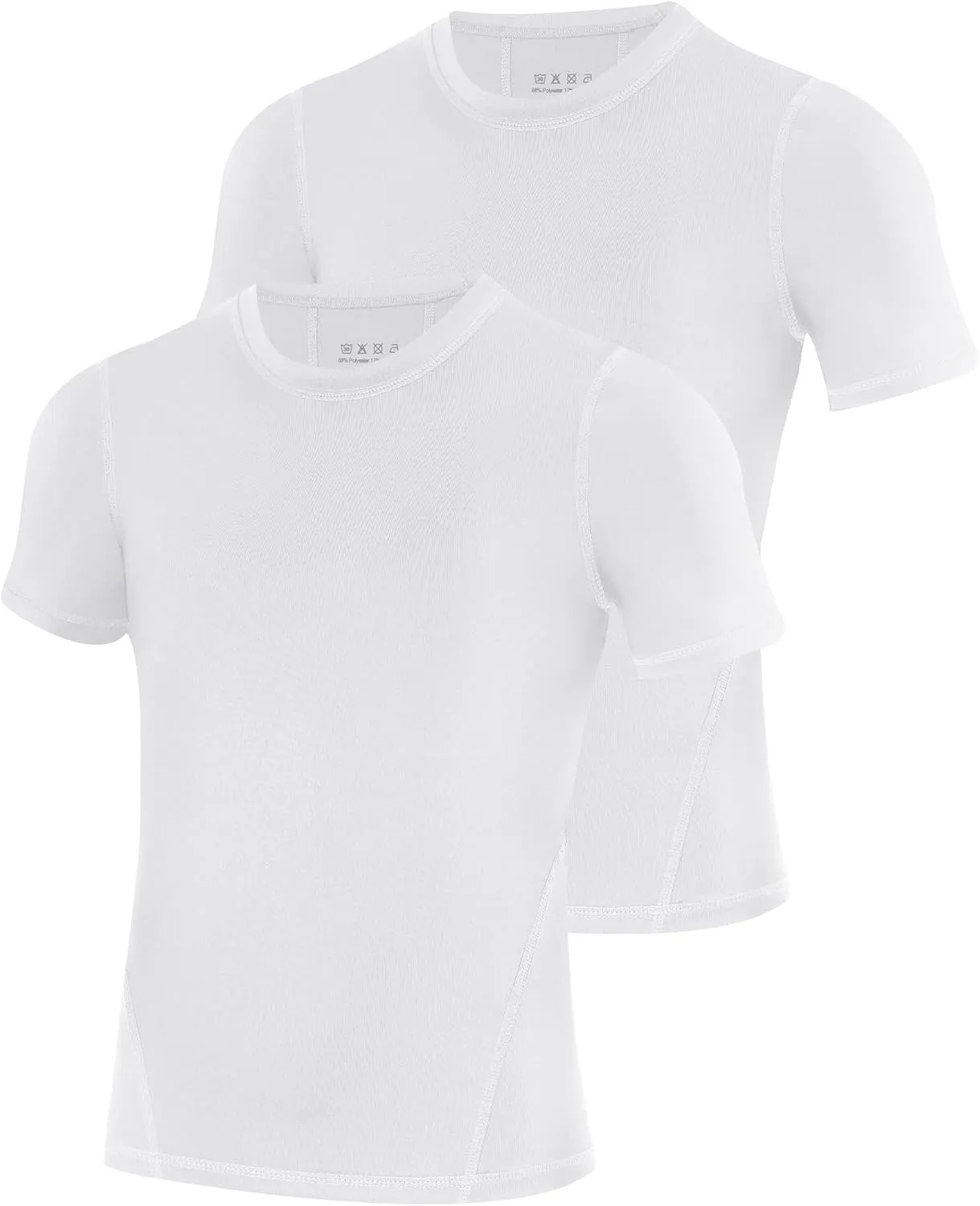 Boys Compression Shirt Short Sleeve Youth Athletic Undershirt Kids Base Layer T-Shirt for Football Basketball