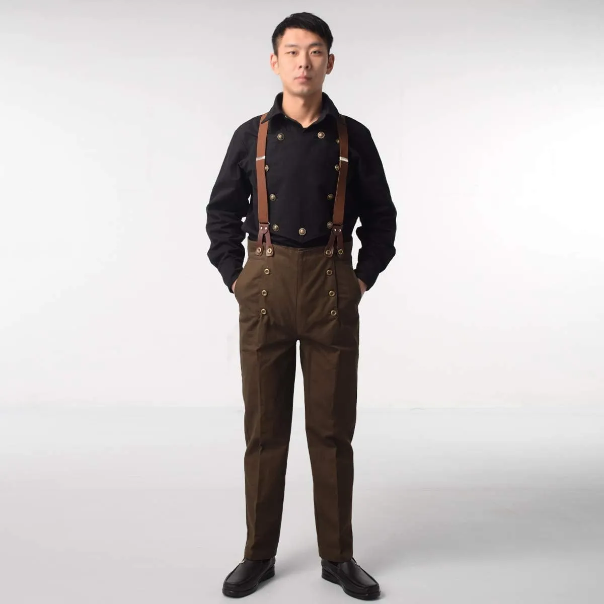 BPURB Mens Victorian Pants Cosplay Costume Steampunk Gothic Pants Trousers