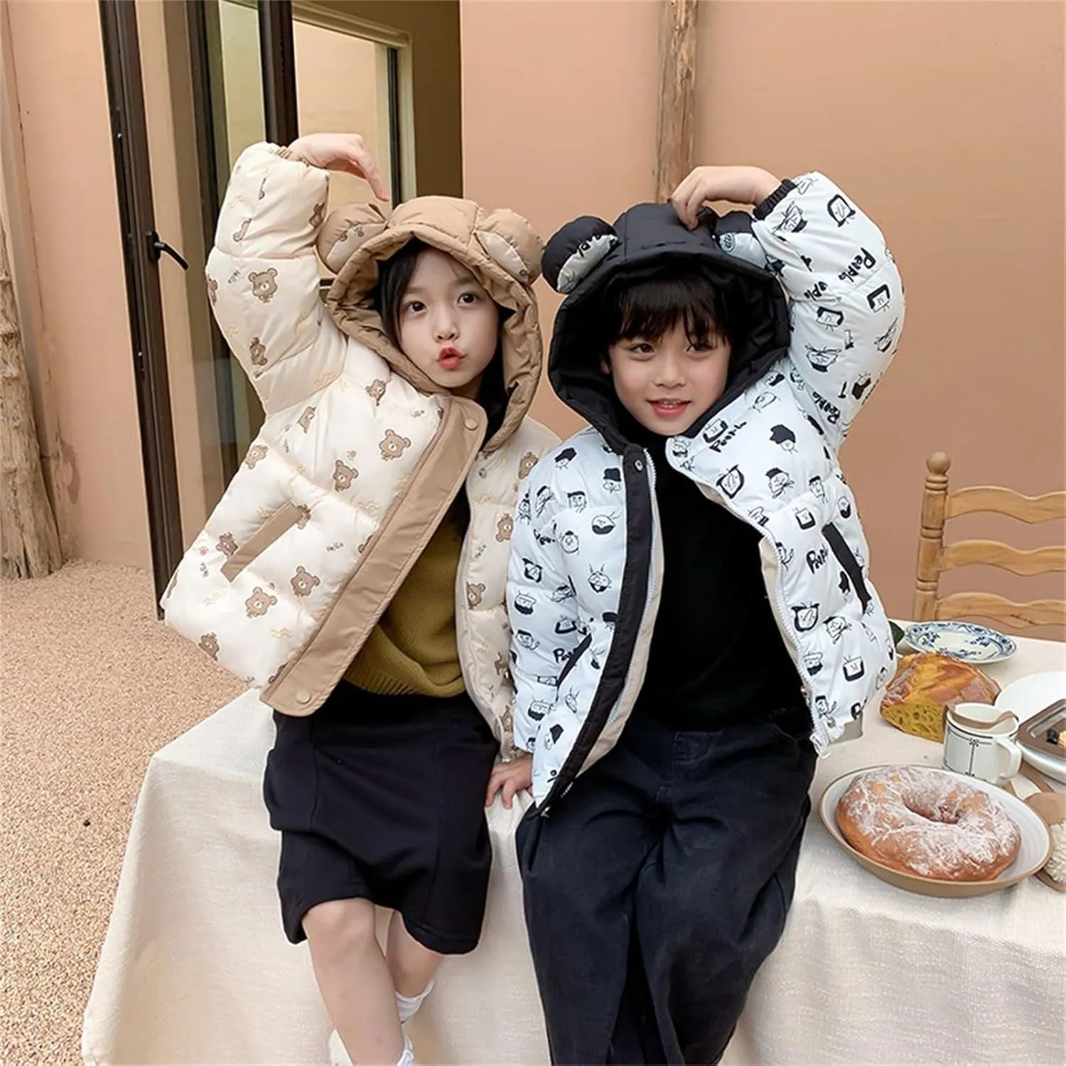 Bubble Coat Kids Kids Toddler Baby Girls Boys Winter Warm Thick Solid Cotton Long Sleeve Padded Jacket Snow Proof Jacket