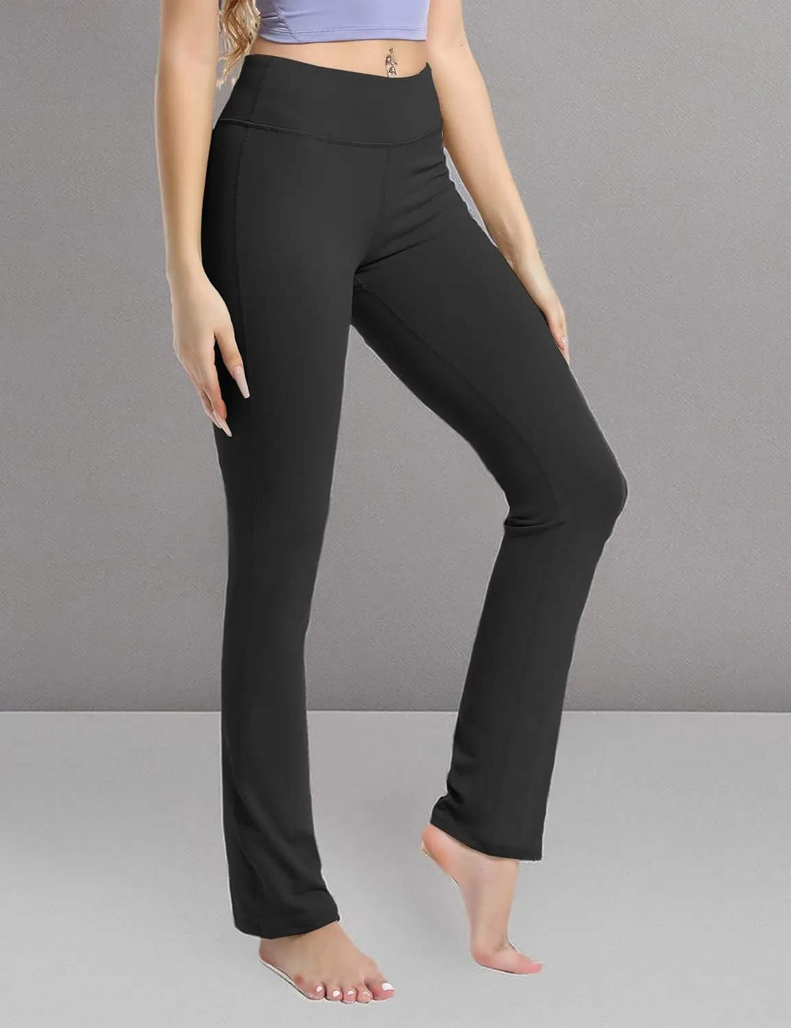 BUBBLELIME 29"/31"/33"/35"/37" Women's High Waist Straight Leg Yoga Pants Tummy Control Workout Pants with Pockets