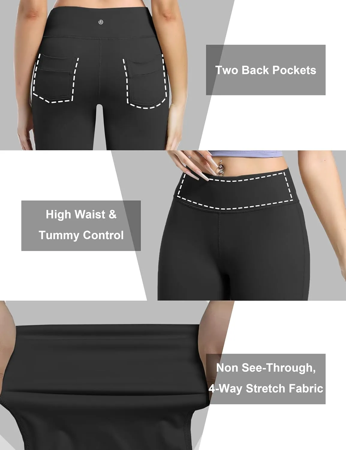 BUBBLELIME 29"/31"/33"/35"/37" Women's High Waist Straight Leg Yoga Pants Tummy Control Workout Pants with Pockets