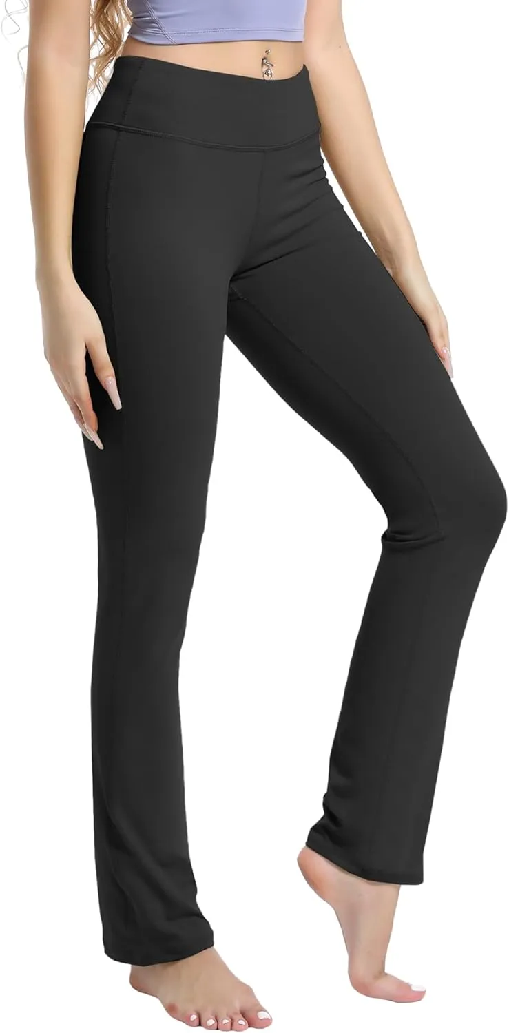 BUBBLELIME 29"/31"/33"/35"/37" Women's High Waist Straight Leg Yoga Pants Tummy Control Workout Pants with Pockets