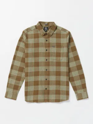 Caden Plaid Long Sleeve Flannel - Mud
