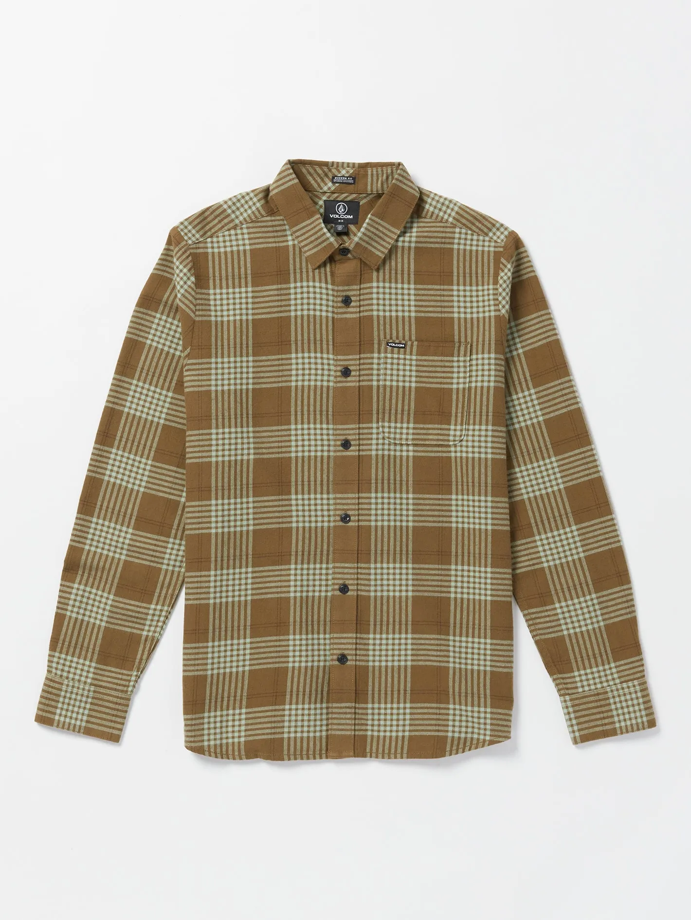Caden Plaid Long Sleeve Flannel - Mud