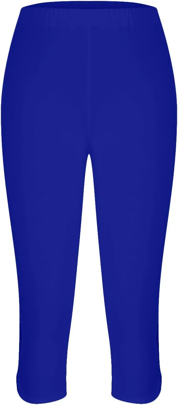 Capri Leggings for Women High Waisted Yoga Capri Pants Stretchy Lounge Pants Solid Color Capri Leggings Pajama Capri