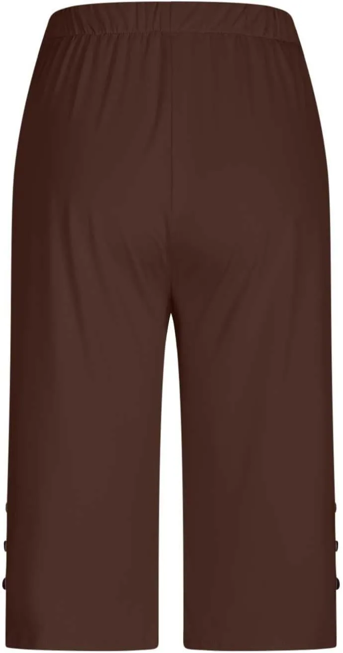 Capri Pants for Women Casual Summer Cropped Pants Plus Size Elastic Waist Capris Comfy Workout Loose Yoga Pants