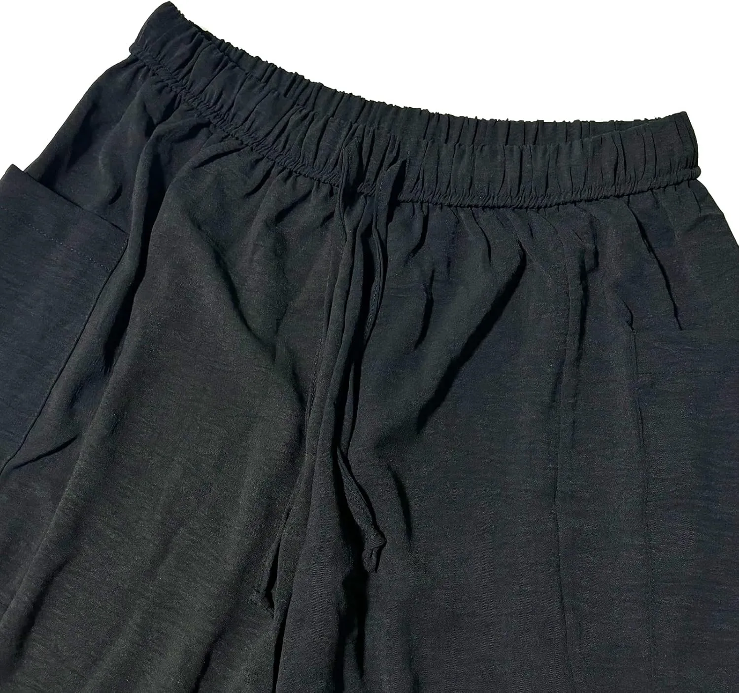 Casual Wide Leg Pants for Women Drawstring Elastic Waist Flowy Loose Pants Long Lounge High Waist Palazzo Pants