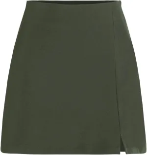 CIDER High Waist Zip Up Slit Mini Skirt