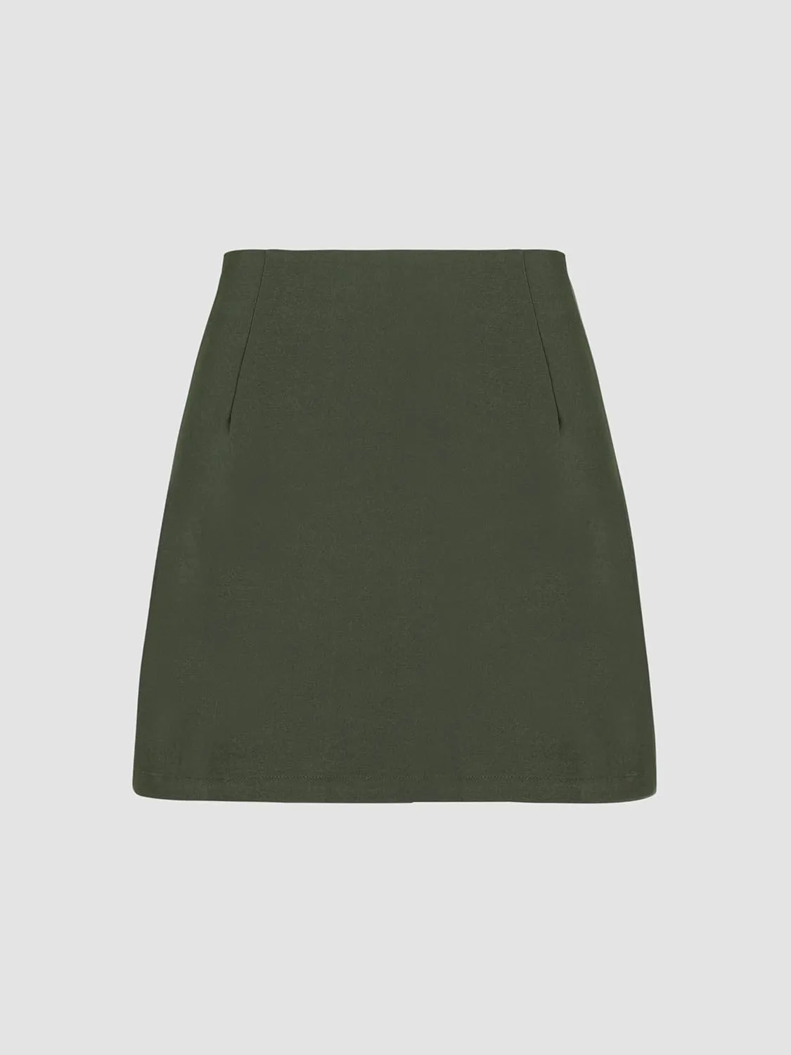 CIDER High Waist Zip Up Slit Mini Skirt