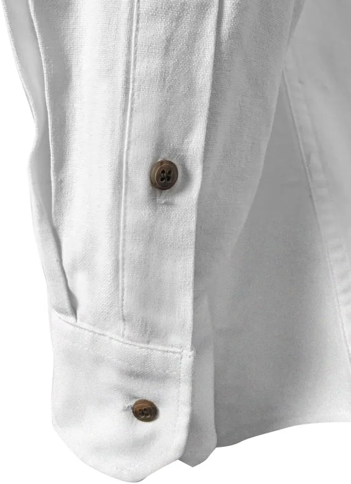 Collarless Shirt for Men, Irish Grandfather Cotton Linen Long Sleeve Button Down Banded Collar Dress Shirt