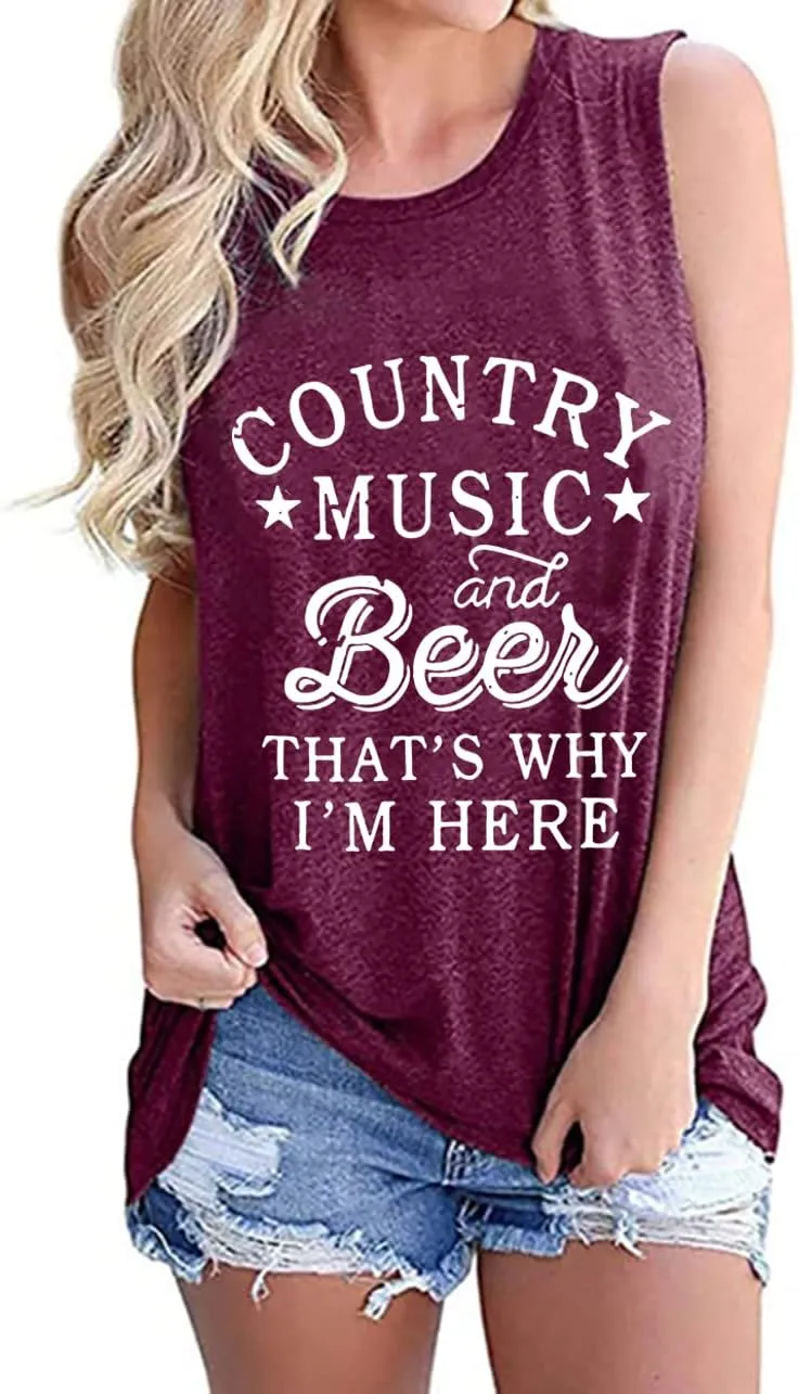 COLORFUL BLING Country Music Tank Tops Women Western Howdy Tees Vest Cowgirl Vacation Sleeveless Tops Concert Outfits