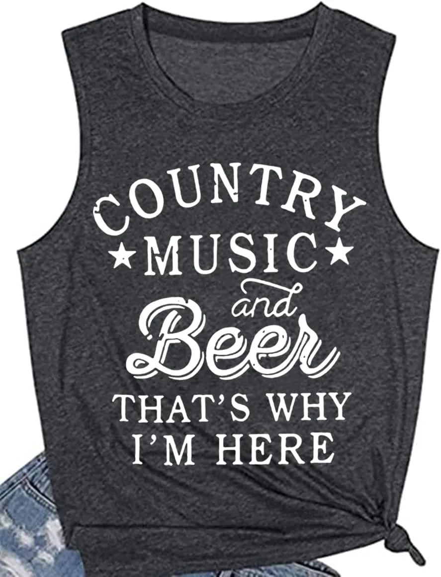 COLORFUL BLING Country Music Tank Tops Women Western Howdy Tees Vest Cowgirl Vacation Sleeveless Tops Concert Outfits