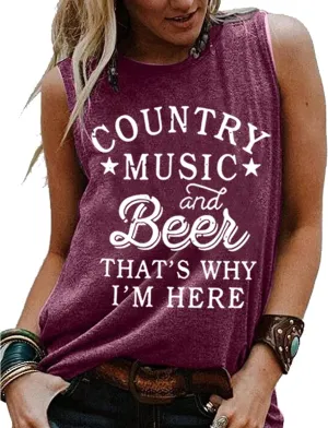COLORFUL BLING Country Music Tank Tops Women Western Howdy Tees Vest Cowgirl Vacation Sleeveless Tops Concert Outfits
