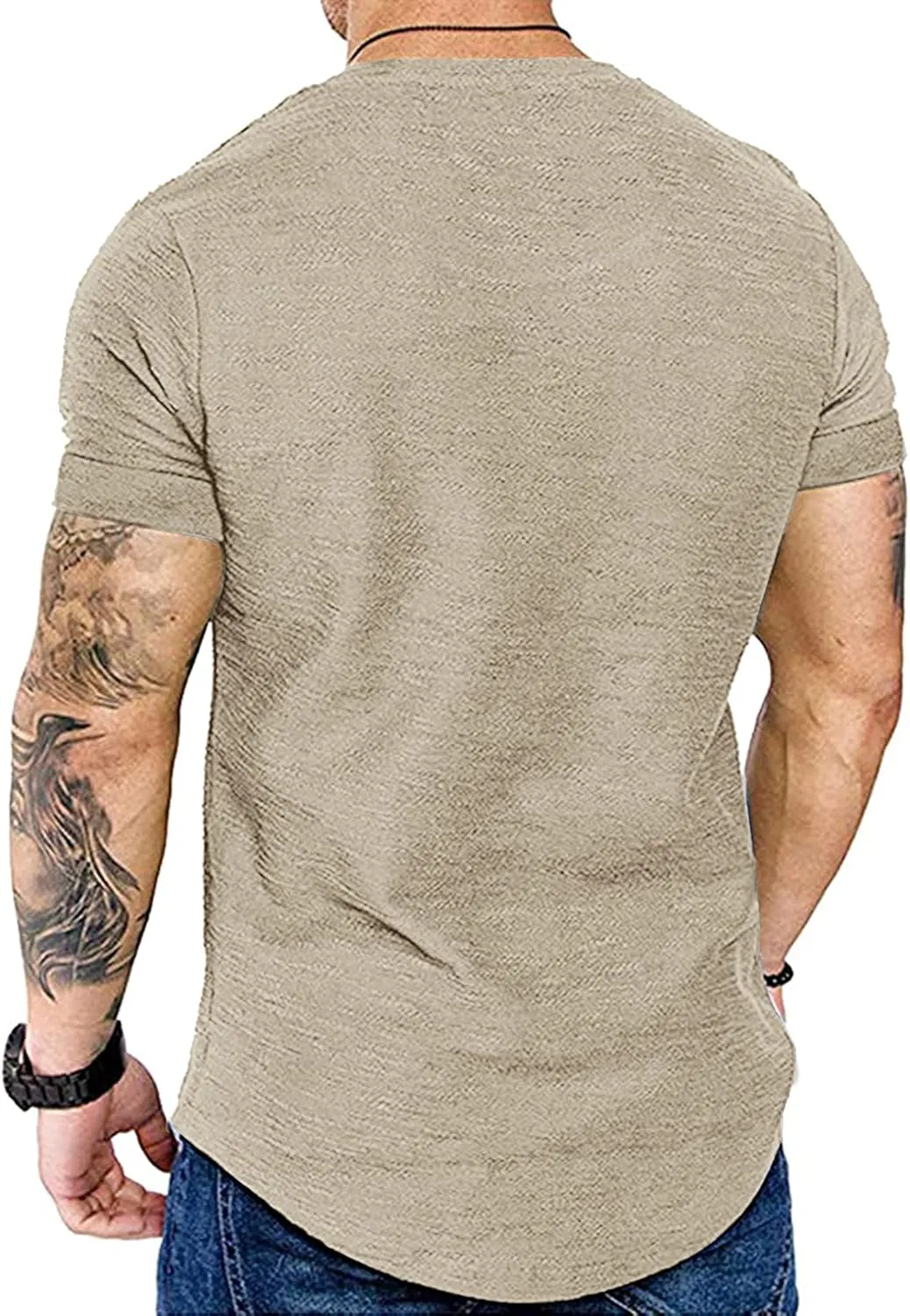 COOFANDY Men Muscle Workout T Shirt Gym Bodybuilding Active Short Sleeve Tee Top Black