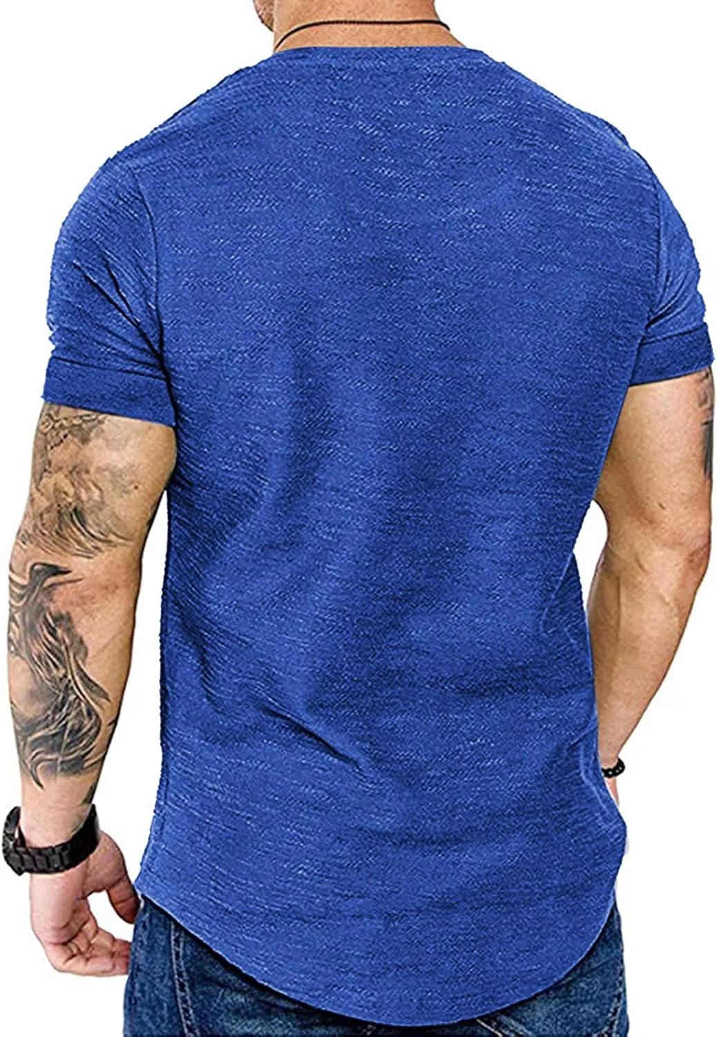 COOFANDY Men Muscle Workout T Shirt Gym Bodybuilding Active Short Sleeve Tee Top Black