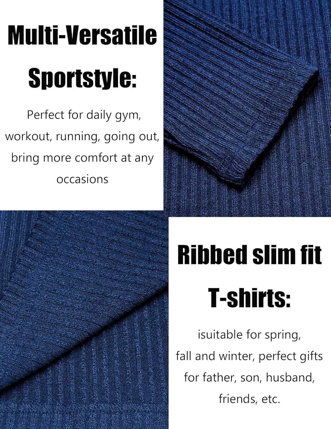 COOFANDY Men's 2 Pack Muscle T-Shirt Stretch Long Sleeve Gym Workout Bodybuilding Training Tee Shirts Casual Hipster Tops