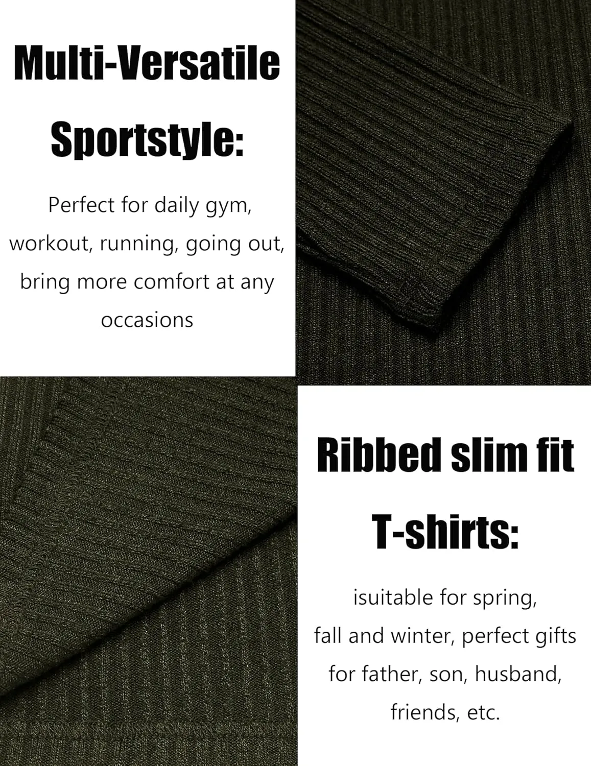 COOFANDY Men's 2 Pack Muscle T-Shirt Stretch Long Sleeve Gym Workout Bodybuilding Training Tee Shirts Casual Hipster Tops