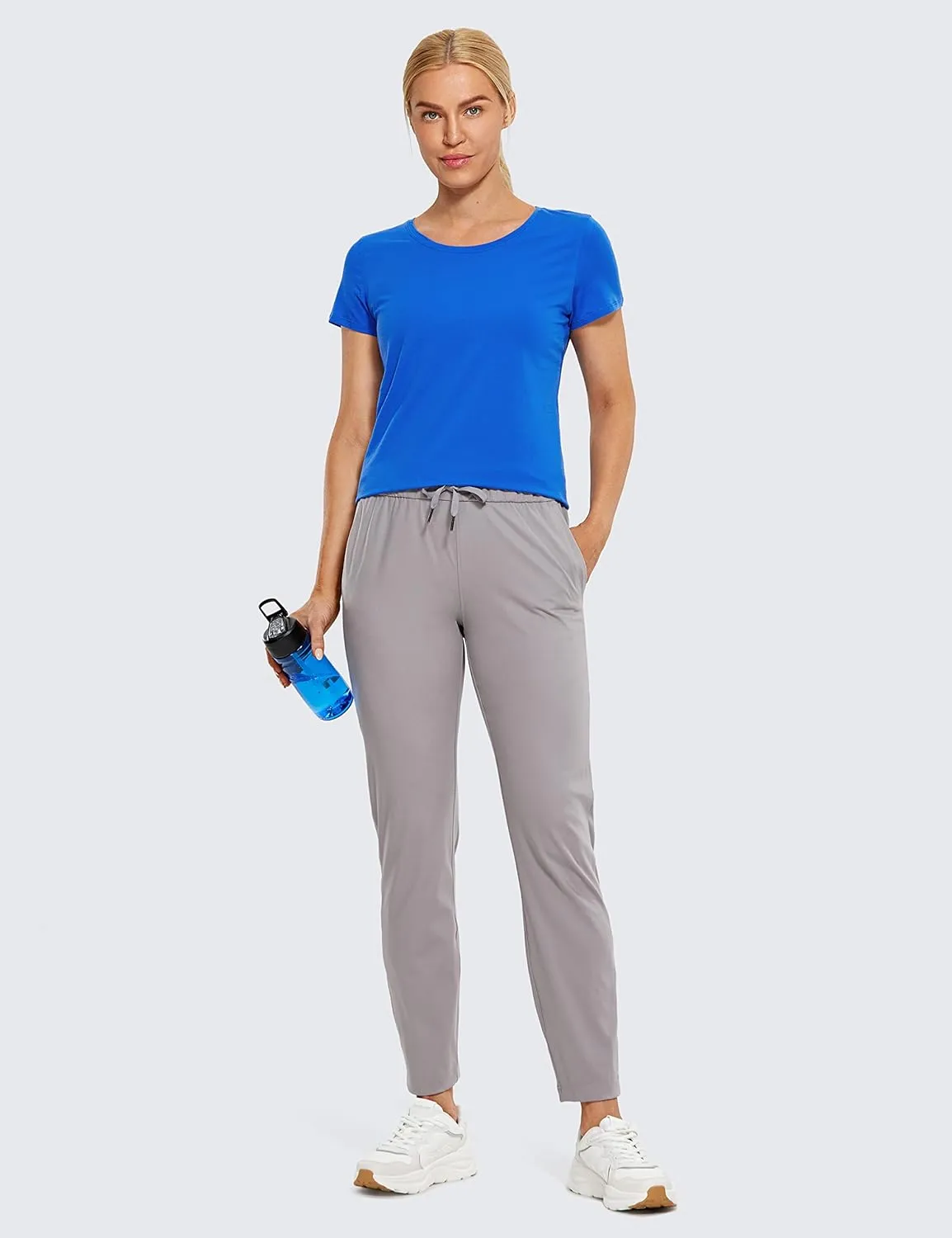 CRZ YOGA Pima Cotton Womens Short Sleeve Shirt Loose Casual Yoga T-Shirt Athletic Workout Tops