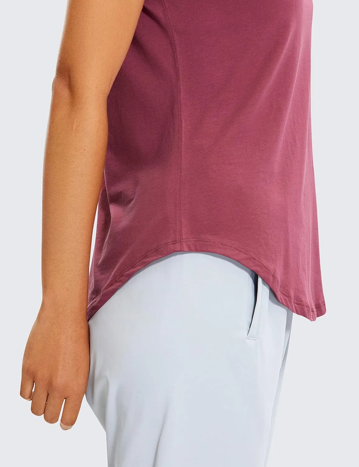 CRZ YOGA Pima Cotton Womens Short Sleeve Shirt Loose Casual Yoga T-Shirt Athletic Workout Tops