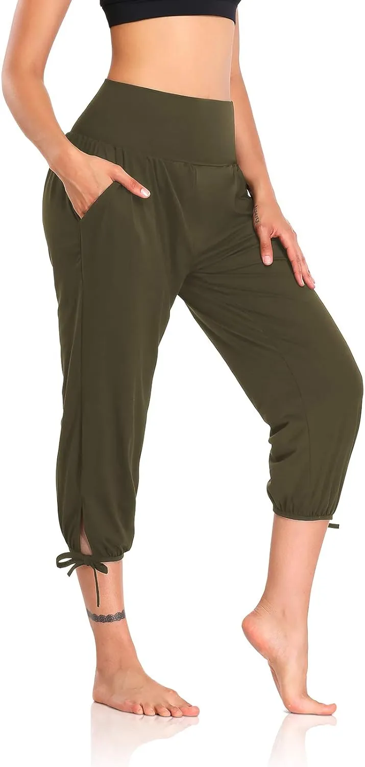 DIBAOLONG Womens Yoga Pants Capri Loose Workout Sweatpants Comfy Lounge Joggers with Pockets
