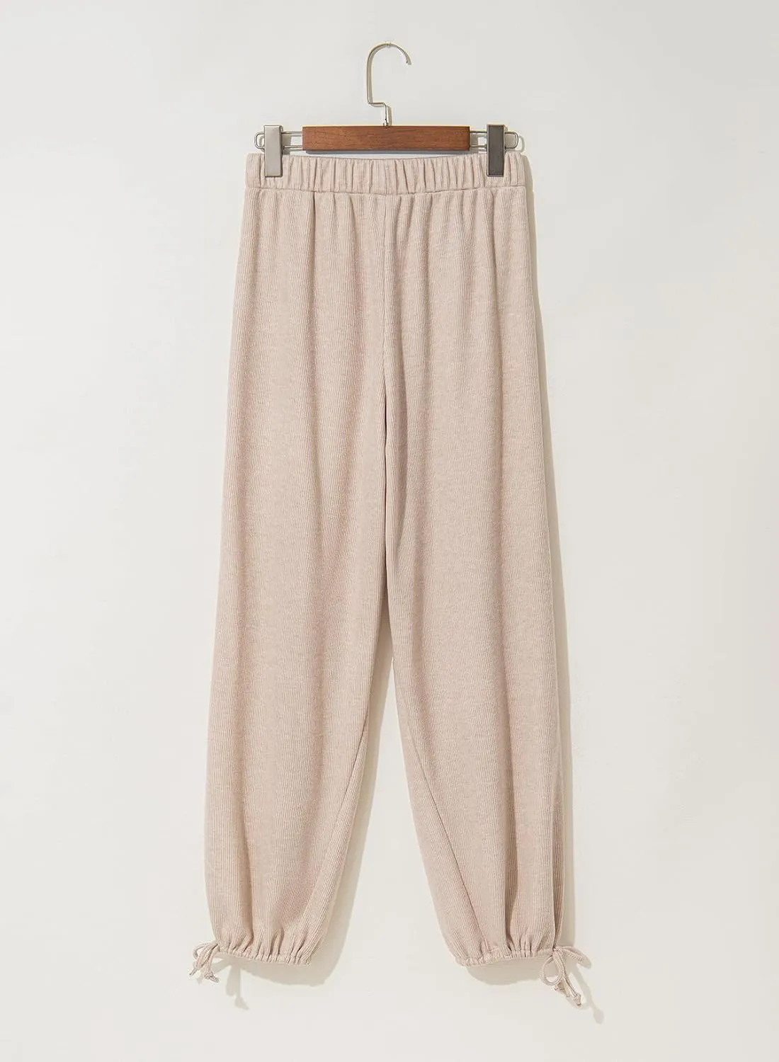 Dokotoo Womens Baggy Wide Leg Pants Drawstrings Cuffs Elastic Waisted Loose Palazzo Casual Harem Pants with Pockets