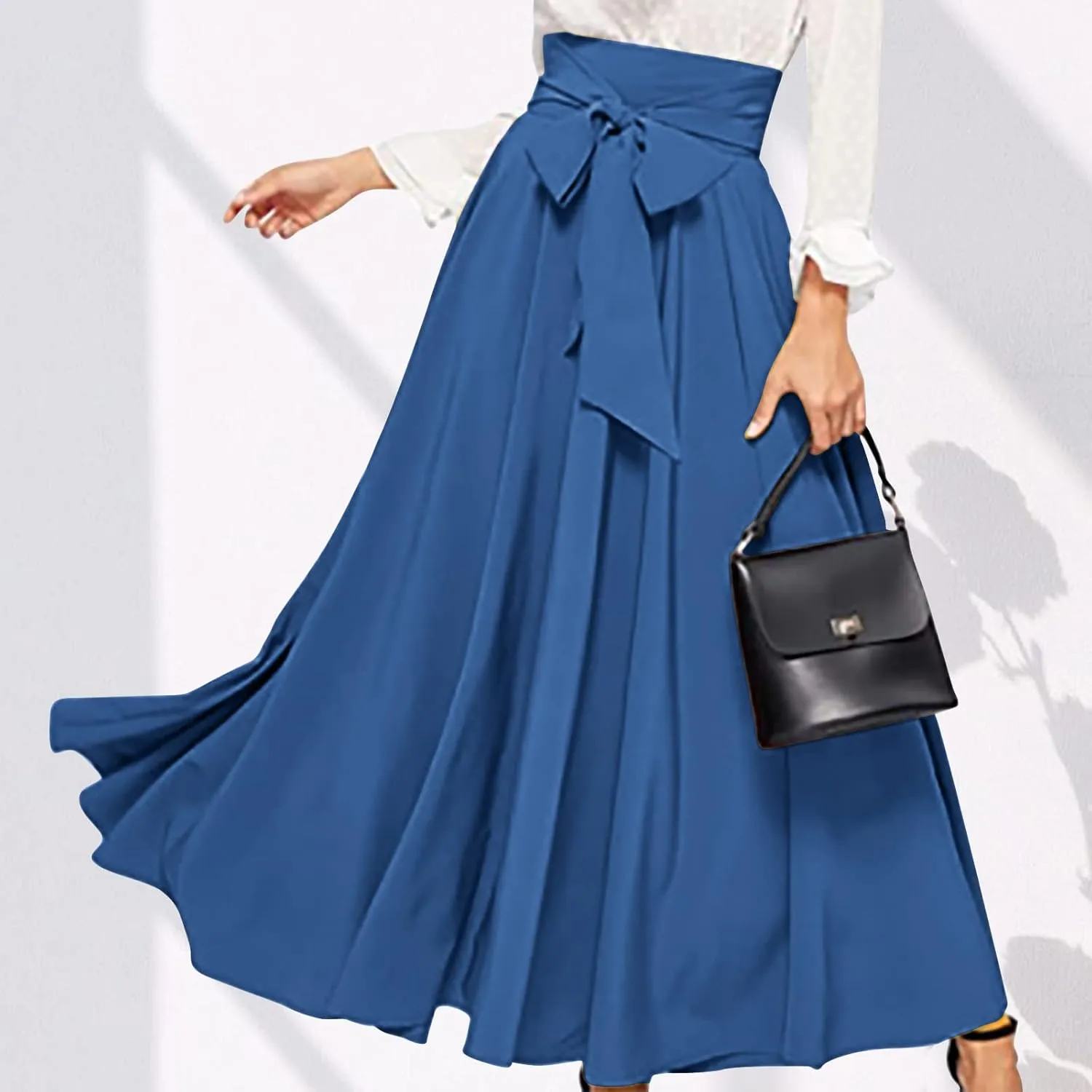 Elegant High Waisted Skirts for Women Plus Size Stretchy Business Work Maxi Skirt A Line Office Dress