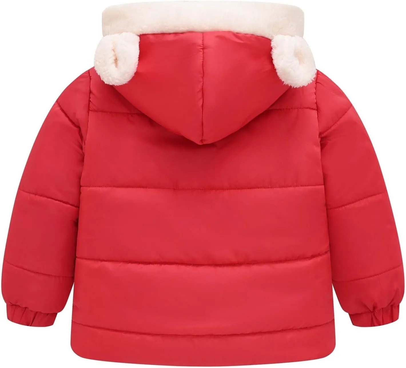 EnJoCho Boys And Girls Middle Children Solid Color Ears Cute Pocket Short Cotton Padded Children's Coat Girls